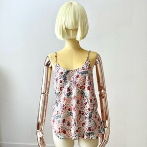 Paco Rabanne Floral Print Chain Straps Tank SZ 4/38